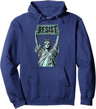 Womens Resist New York Statue Of Liberty Present Unisex Hooded Sweatshirt