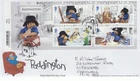 GB ROYAL MAIL FDC COVER 2023 PADDINGTON BEAR STAMP SHEET LONDON PMK HANDWRITTEN