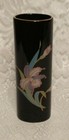 Porcelain Black Orchid Otagiri Vase Gold Trim Beautiful Collectible tblqd1