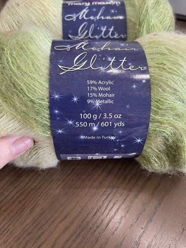 Lot Of 2 New - Mary Maxim Mohair Glitter Yarn Color 40 Misty Meadows 4373 - Picture 2 of 4
