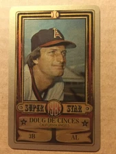 1983 Perma-Graphics Super Stars Credit Cards Gold Doug DeCinces - Cali Angels