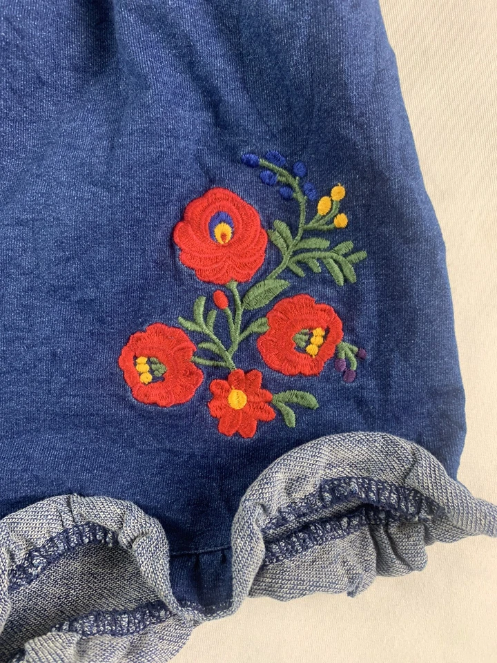 Pantalones Cortos Forever 21 Rosa Bordados Para Mujer Talla Mediana Azul Denim Foto 2 de 4