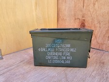 Military 30 CAL M19A1 Metal AMMO CAN 7.62mm BOX .30 CALIBER Very Good Condition