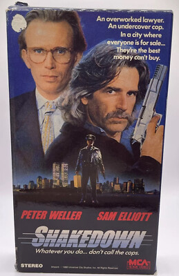Shakedown VHS Peter Weller, Sam Elliott, Patricia Charbonneau; James Glickenhaus