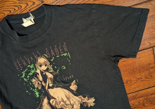 Vintage Japan Life or Death Servant Fate Extra Saber Anime Black T-Shirt Size M - Picture 3 of 9