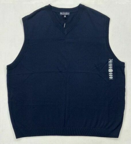 Gilet da uomo grande e alto duro Schaffner Marx extra fine lana merino collo a V - Foto 13 di 20