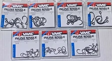 VMC 7237 Inline Single Hooks Many Sizes  Coastal Black 7237CB  Choose FEDEX READ