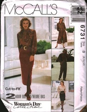 6731 Vintage McCalls SEWING Pattern Misses Skirt Split Skirt Pants UNCUT OOP 12