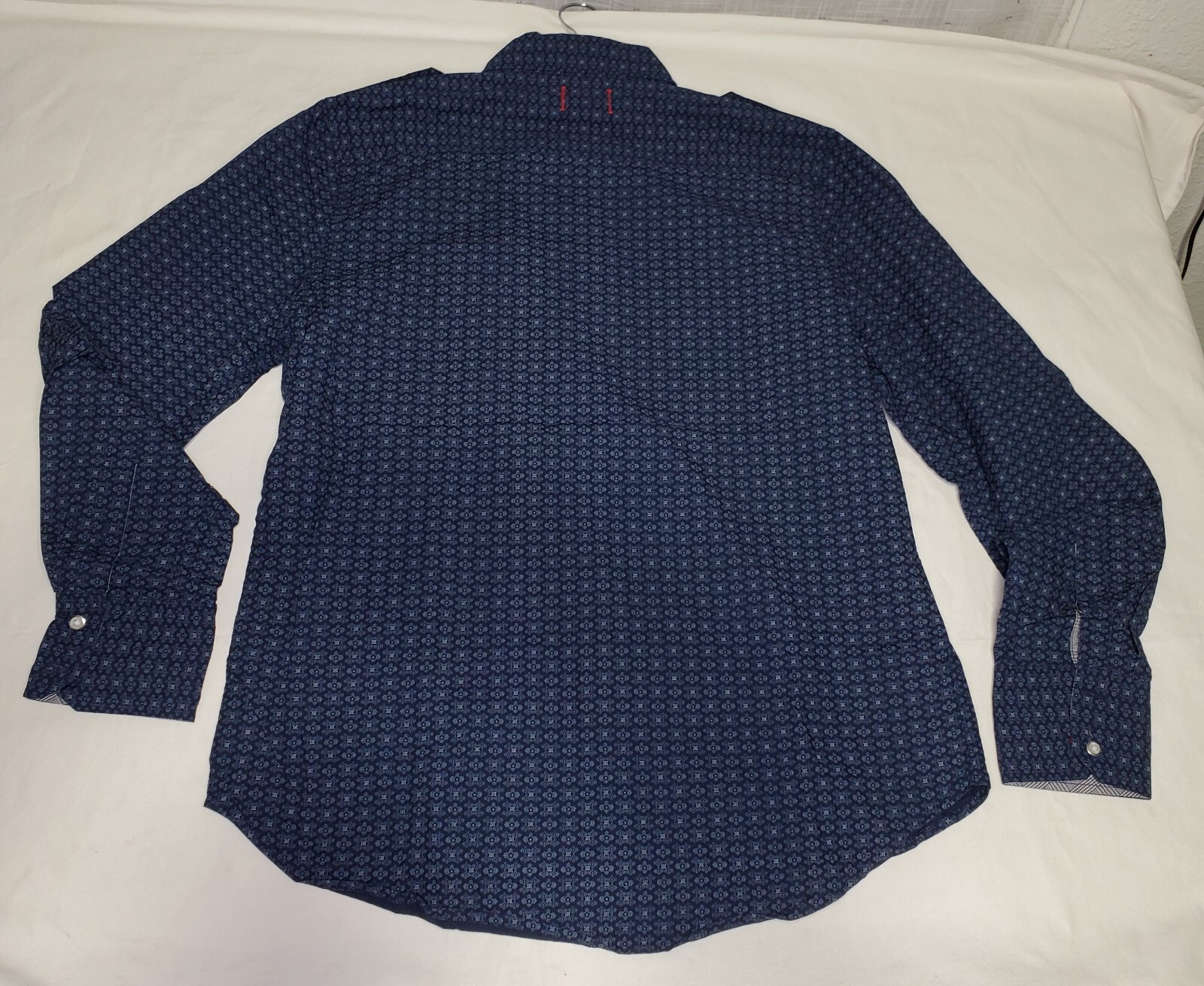 Men's Button Down long sleeve Blue  pattern contr… - image 24