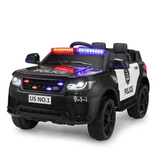 12V Electric Kids Ride on  Police Car with Remote Control,Siren, Music