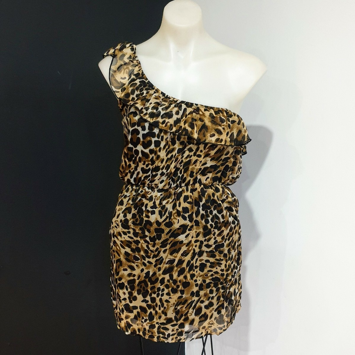 Women's size 8 'IRON FIST' Gorgeous leopard print one shoulder dress- AS  NEW | eBay