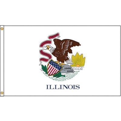 ANNIN FLAGMAKERS 141480 Illinois Flag,5x8 Ft,Nylon 5JFH2