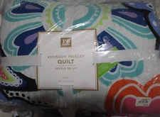 Pottery Barn Teen Kennedy Paisley  Twin Quilt standard sham New w tag