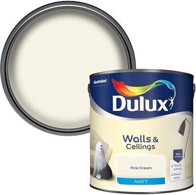 Dulux Matt Dispersionsfarbe für Wände und Decken - Feincreme 2,5L
