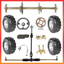 32" Rear Axle Kit  8" Wheels  Steering Assembly For ATV Quad Golf Cart Go Kart
