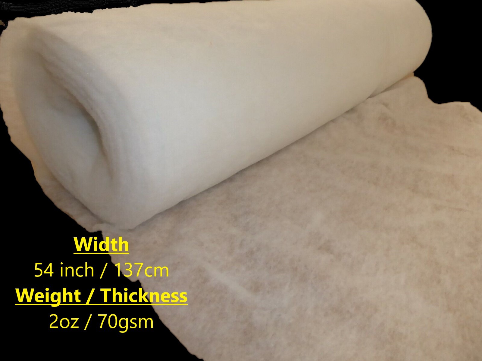 50m roll 137cm wide Polyester Wadding Dacron Roll - Quilting Crafts ...