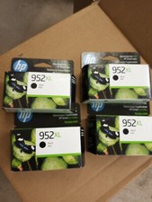 lot of 4 2023 Genuine HP 952XL BLACK Ink Cartridge F6U19AN