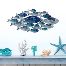 Metal Fish Wall Decor Handcrafted Fish Art Summer Metal Wall Sculpture Marine De