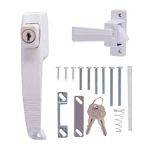 NEW Prosource 47015-UKW-PS Storm/Screen Door Latches, Keyed Lock, White 0786806