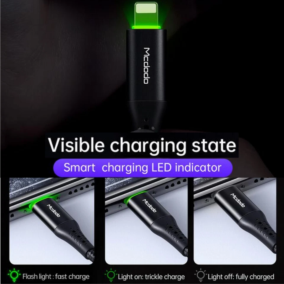Mcdodo 4/6Ft USB-C To iPhone Fast Charger Cable 36W PD LED For Apple 12 11 XR XS - Image 4 of 4