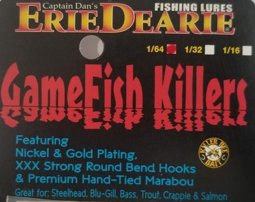 Erie Dearie Marabou Jigs 1/64 Oz Gamefish Killer Crappie Panfish Bluegill Lure - Picture 10 of 24