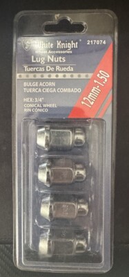 White Knight 217074 Wheel Lug Nuts - 12mm-1.50 Bulge Acorn 3