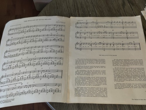 RARE The Ballad of Otto Mears Pathfinder of San Juan Mtns Words & Music 1969 - Picture 2 of 4