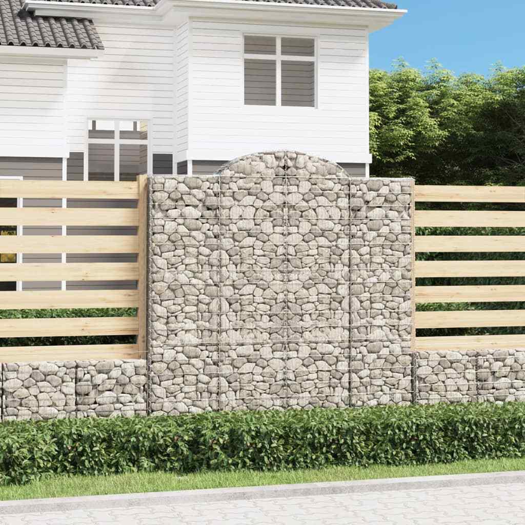 vidaXL Arched Gabion Basket 200x50x200/220 cm Galvanised Iron