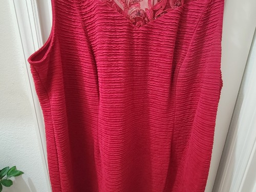 Maya Brooke 2 Pc Dress & Jacket Set Red Sequin Lace Trim Eveningwear Womens 24W - 第 11/22 張圖片