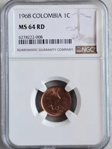 Colombia 1 Centavo 1968 NGC MS 64 RD