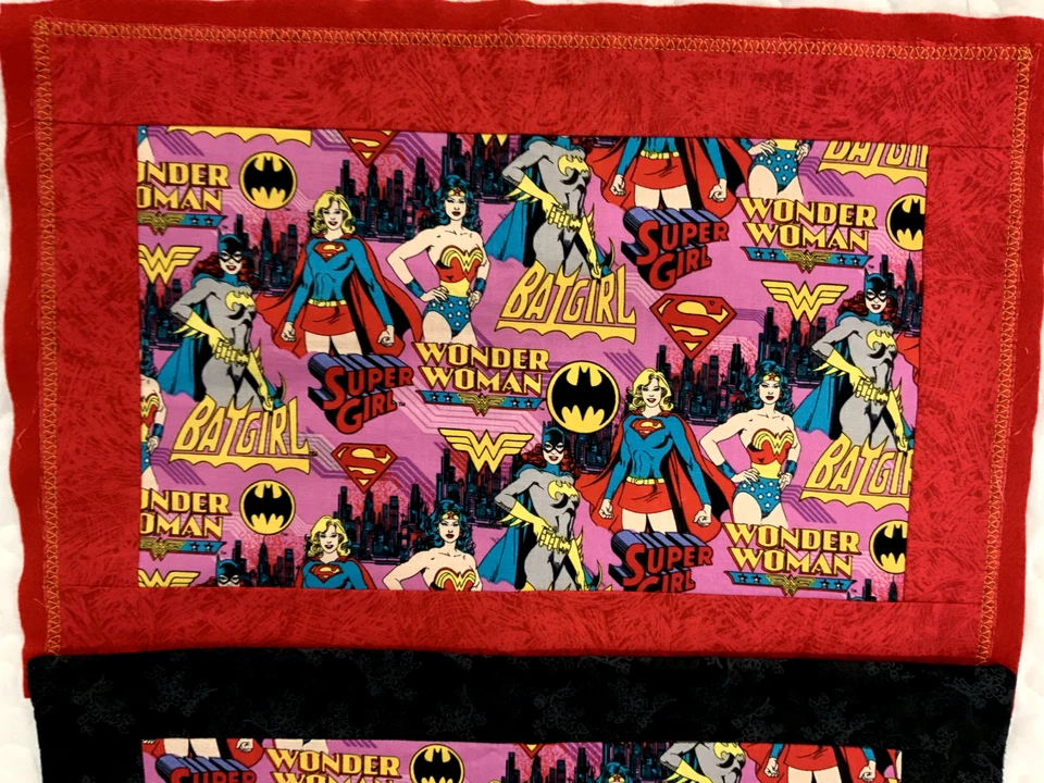 Lot 2 Vintage Wonder Woman Batgirl table placemats handmade 18x13 - Image 2 of 4