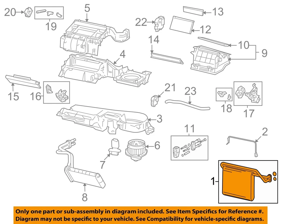 Núcleo de evaporador de aire acondicionado usado se adapta a: Toyota Tacoma 2008 grado A Foto 3 de 4