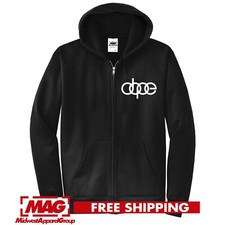 AUDI DOPE LOGO BLACK ZIP HOODIE Automotive Sweatshirt Motor Sport Racing Car