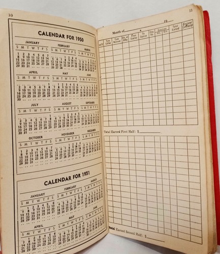Railway Employees 1950 Personal Annual Time Recording Book Fort Wayne Indiana  - Bild 7 von 9