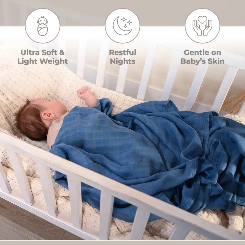 Mantas envolventes de muselina - Mantas suaves y sedosas para bebé niño (47 x 47 pulgadas) Paquete de 4 Foto 4 de 4