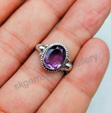 Natural Amethyst 925 Sterling Silver Ring February Birthstone Ring Jewelry