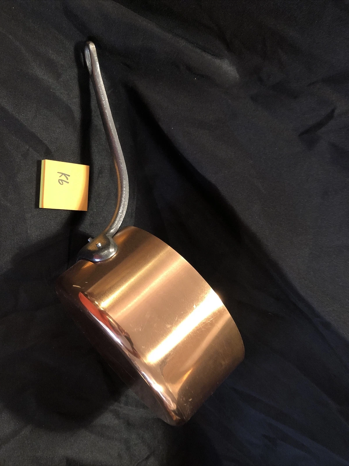 Small Copper Sauce Pan With Cast Iron Handle 7 1/4” Fabrication Francaise Lined!
