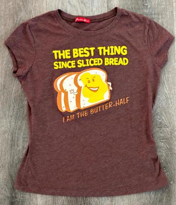 Vintage ''The Best Thing Since Sliced Bread'' Brown Graphic Tee Sz M EUC Early 200