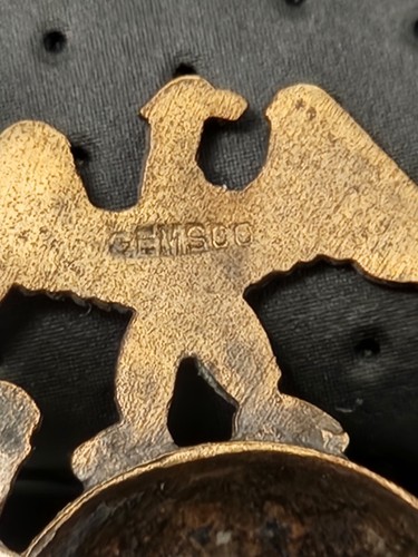 Segunda Guerra Mundial USMC Cuerpo de Marines EGA EG&A Pin Back Oficiales Gorra Insignia GEMSCO - Imagen 4 de 4