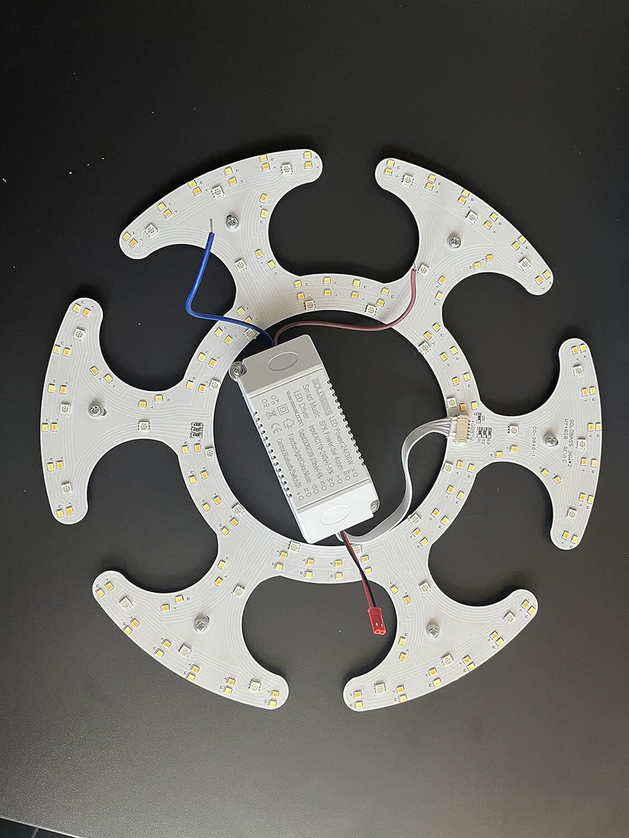 3.93 Inch 18W LED Ceiling Fan Light Panel 2000LM 3-Color Dimmable Magnetic Retrofit Board
