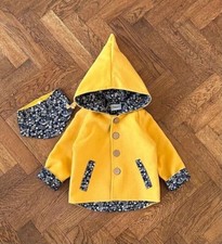 Mädchen Übergangsjacke Fleecejacke mit Wollanteil warm mit Kapuze Gr. 104cm gelb