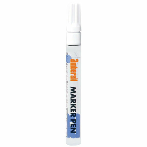 Pack Of 5 Ambersil White Acrylic Paint Marker Pen 3mm Fibre Nib 20394