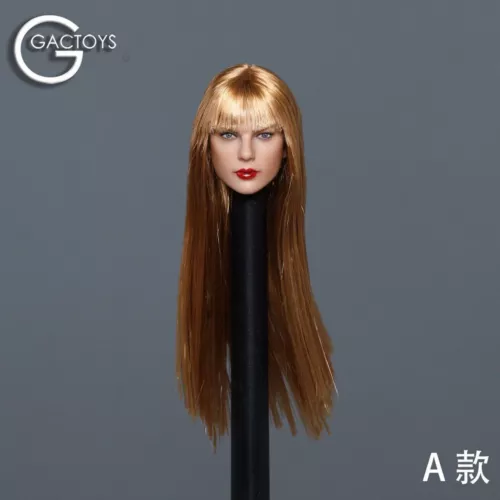 Figura GACTOYS GC042A 1/6 escultura de cabeza cabello largo y liso ajuste 12"" Hottoys Phicen - Imagen 1 de 11