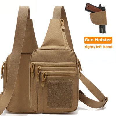 Tactical Casual Shoulder Chest Pack Concealed Carry Handgun Holster Pistol Pouch