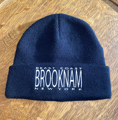 Beast Coast Brooknam New York Beanie Hat Cap Black White Unisex NYC Urban One Sz