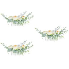  3 Pack Bridal Wedding Hair Piece Accessories Side Comb Flower Girl Accessory