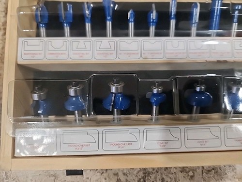 Handy Toughtest 24-Piece Router Bit Set in Wooden Box Case | eBay