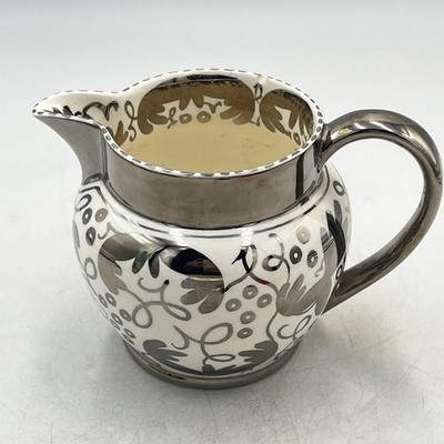 Vintage Wedgwood Creamer Pitcher Etruria Silver Luster Barlaston White