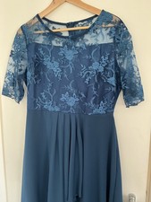 Kleid, Grösse M, dunkelblau mit Spitzenobert...
