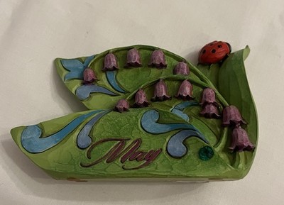 2014 Jim Shore Heartwood Creek May Lily of the Valley stone Emerald W/Lady Bug